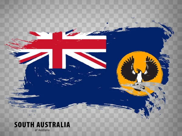 Flaggenstaat Südaustralien Streicht Flagge South Australia Mit Titel Auf Transparentem — Stockvektor
