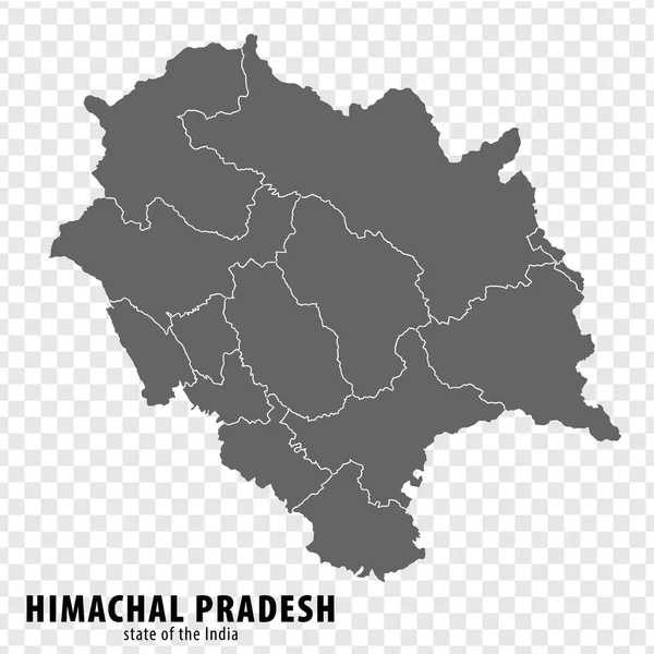 空白地图印度喜马偕尔邦 高质量的地图喜马偕尔邦与市政府透明的背景为您的网站设计 应用程序 用户界面 印度共和国 Eps10 — 图库矢量图片