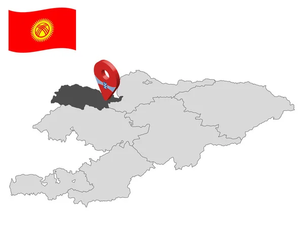 Расположение Региона Талас Карте Кыргызстан Третий Знак Местоположения Региона Талас — стоковый вектор