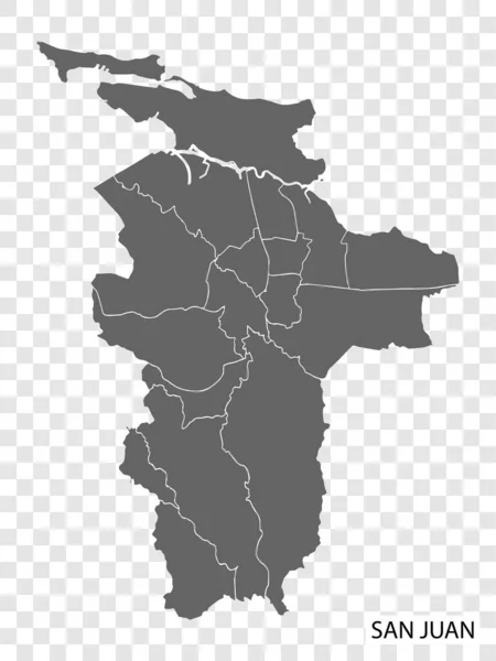 サンフアンの高品質な地図は 地区の境界線と プエルトリコの首都です あなたのウェブサイトのデザイン アプリ Uiのためのサンファンの地図 Eps10 — ストックベクタ