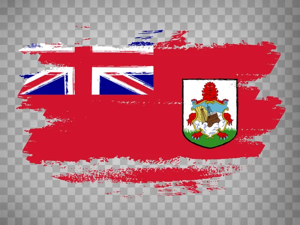 Flaggenbermuda Aus Pinselstrichen Flagge Bermuda Auf Transparentem Hintergrund Für Ihre — Stockvektor