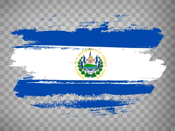 エルサルバドルの旗 ブラシストロークの背景 あなたのウェブサイトのデザイン アプリのための透明な背景にエルサルバドル共和国国旗 中央アメリカ Eps10 — ストックベクタ
