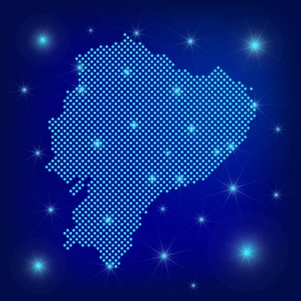 Ekvádorská Mapa Modrém Tečkovaná Mapa Tečky Republika Ekvádor Mapa Reflektory — Stockový vektor