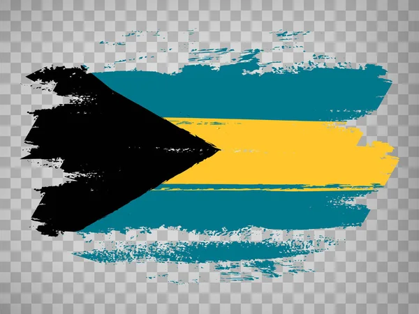 Флаг Багамских Островов Фон Мазка Кистью Флаг Багамские Острова Прозрачном — стоковый вектор