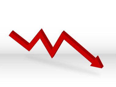 3 Boyutlu Ok Büyüme Kavramı. İş geçmişi için bilgi şablonu. Tasarım, uygulama ve UI için beyaz arka planda gölgesi olan 3 boyutlu Kırmızı Ok. EPS 10