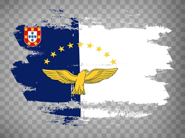 Flagge Der Azoren Pinselstriche Flagge Autonome Region Der Azoren Auf — Stockvektor