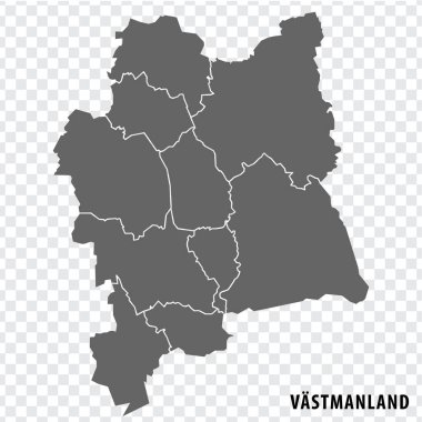 İsveç 'in boş Vastmanland ilçesi haritası. İnternet sitenizin tasarımı, logosu, uygulaması ve UI için Vastmanland County 'nin çok kaliteli bir haritası var. İsveç. EPS10.