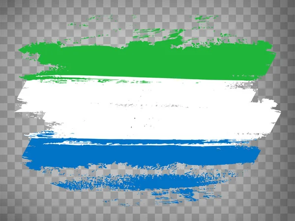 Flagga Sierra Leone Pensel Stroke Bakgrund Flagga Sierra Leone Transparent — Stock vektor