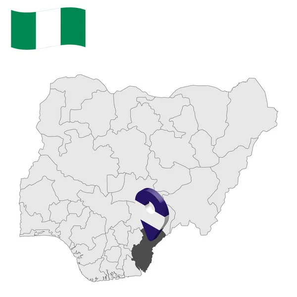 Τοποθεσία Cross River State Στο Χάρτη Νιγηρία Cross River Σημείο — Διανυσματικό Αρχείο