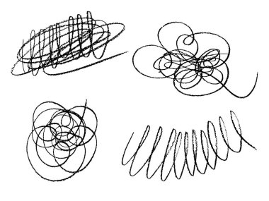 Taslak çizimi. Kalem karalama çizgisi vuruşları tebeşir karalaması siyah çizgi çizimi grunge el yapımı vektör soyut dokuları. Karalama tebeşiri, serbest çizim çizimi çizimi. EPS10.