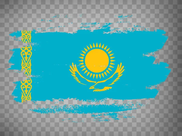 Флаг Казахстана Фоне Мазка Кистью Республика Казахстан Прозрачном Фоне Дизайна — стоковый вектор