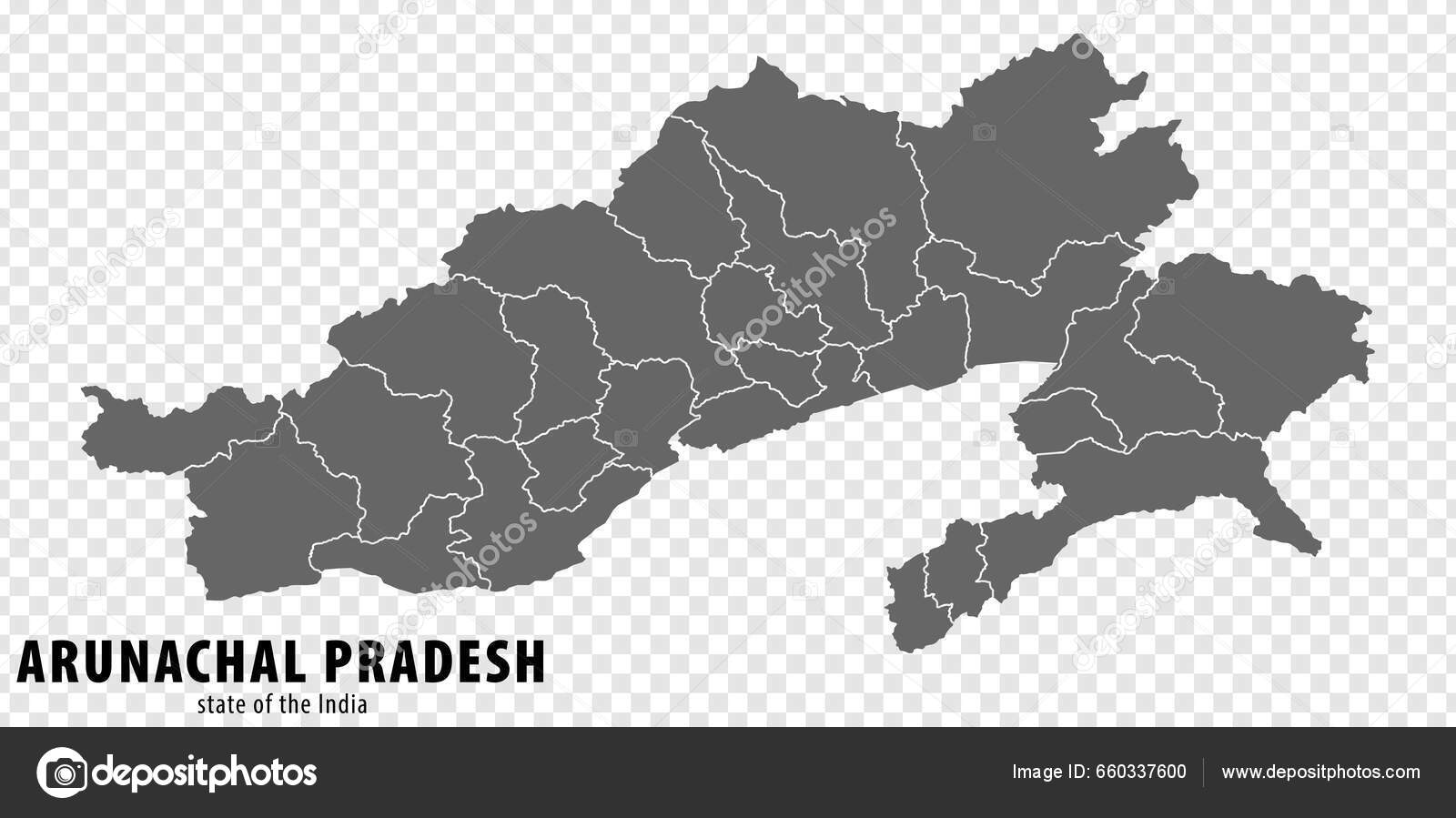 Blank Map State Arunachal Pradesh India High Quality Map Arunachal Stock Vector by ©karinanh