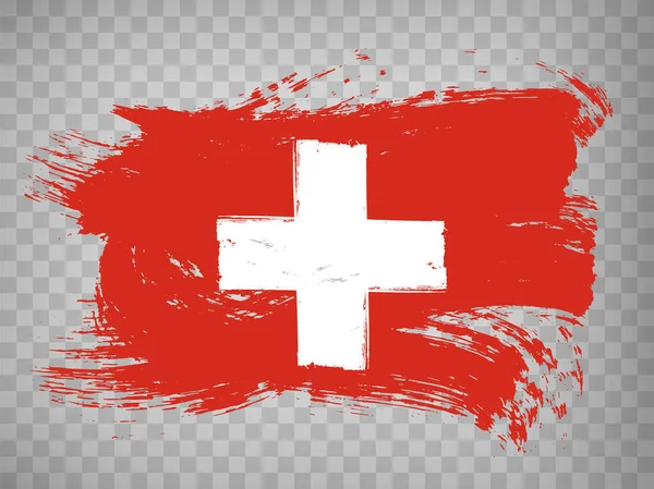 Σημαία Ελβετία Πινέλο Εγκεφαλικό Φόντο Σημαία Της Ελβετίας Διαφανές Φόντο — Διανυσματικό Αρχείο