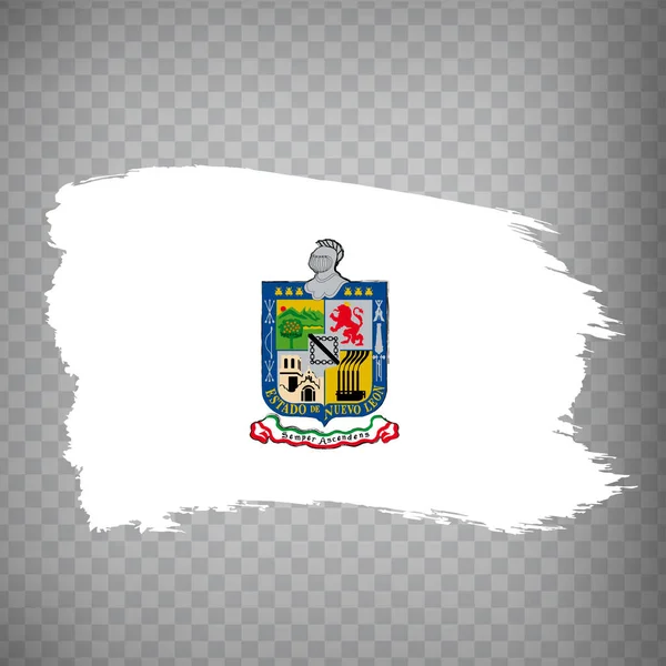 Flag Nuevo Leon Penseldrag Flaggstat Nuevo Leon Mexiko Transparent Bakgrund — Stock vektor