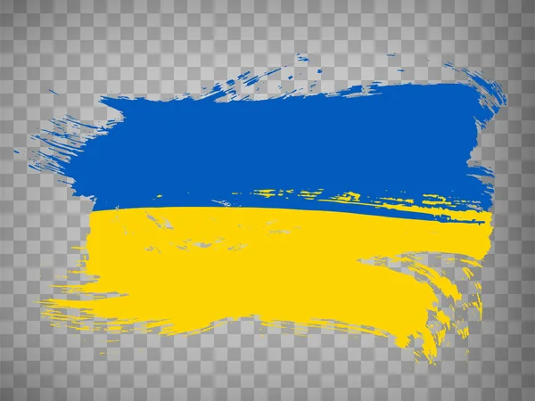 Bandera Ucrania Cepillo Fondo Bandera Ucrania Sobre Fondo Transparente Diseño — Vector de stock