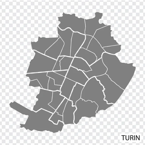 Χάρτης Υψηλής Ποιότητας Του Τορίνο Είναι Μια Πόλη Στην Ιταλία — Διανυσματικό Αρχείο