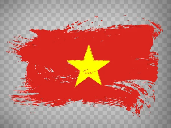 Vlag Vietnam Penseelstreek Achtergrond Vlag Van Vietnam Transparante Achtergrond Voor — Stockvector
