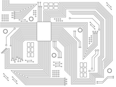 Yüksek teknoloji arka plan dokusu. Soyut teknoloji devre kartı. Tasarımınız için dijital vektör arkaplanı. Vektör illüstrasyonu EPS10.