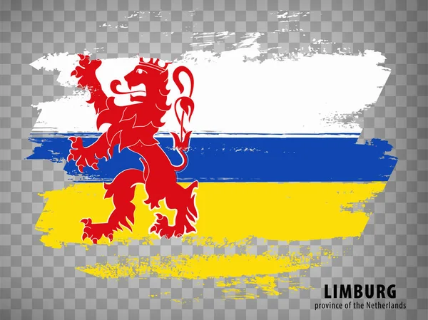 Flagge Von Limburg Pinselstriche Flagge Der Provinz Limburg Auf Transparentem — Stockvektor