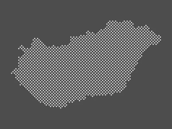 Hongrie Carte Point Sur Fond Gris Carte Pointillée Hongrie Vecteur — Image vectorielle