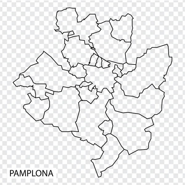 Χάρτης Υψηλής Ποιότητας Της Παμπλόνα Είναι Μια Πόλη Στην Ισπανία — Διανυσματικό Αρχείο