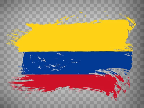 Flagge Republik Kolumbien Pinselstrich Hintergrund Flagge Kolumbiens Auf Übergeordnetem Hintergrund — Stockvektor