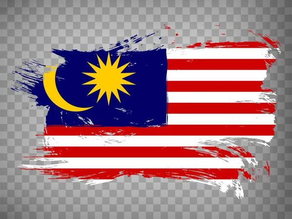 Bandeira Malásia Fundo Pincel Acidente Vascular Cerebral Bandeira Malásia Backrgound — Vetor de Stock