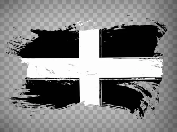 Flagga Cornwall Från Penseldrag Flagga Cornwall Transparent Bakgrund För Din — Stock vektor