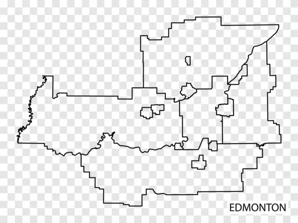 High Quality Map Edmonton City Canada Borders Regions Mapu Edmonton — Stockový vektor