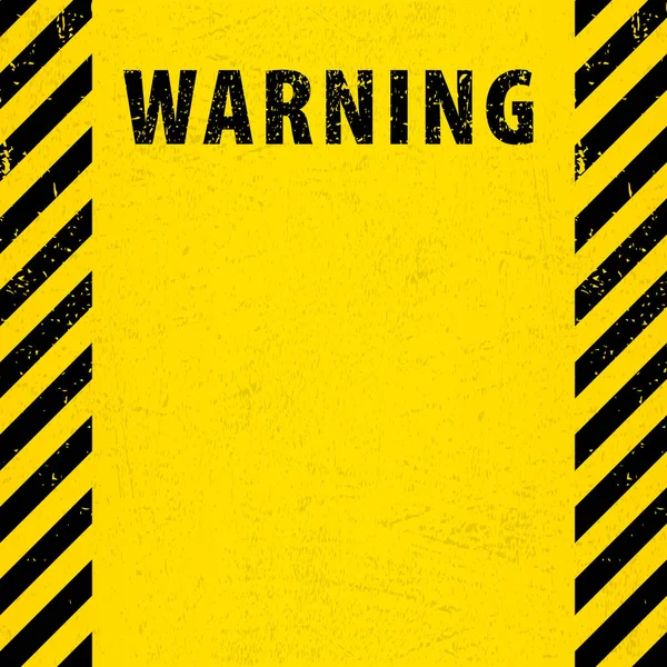 Black Stripped Rectangle Yellow Background Scratched Warning Sign Warning Background — Stock Vector