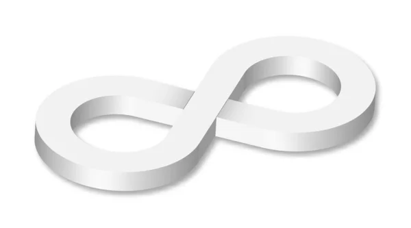 白色背景上的白色三维无限符号 无穷无尽的矢量标志设计 无限的概念与阴影为您的网站设计 用户界面 Eps10 矢量图形