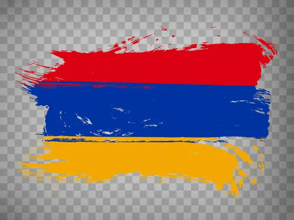 Flagge Armenien Pinselstrich Hintergrund Flagge Schwenken Armenien Auf Transparentem Hintergrund — Stockvektor