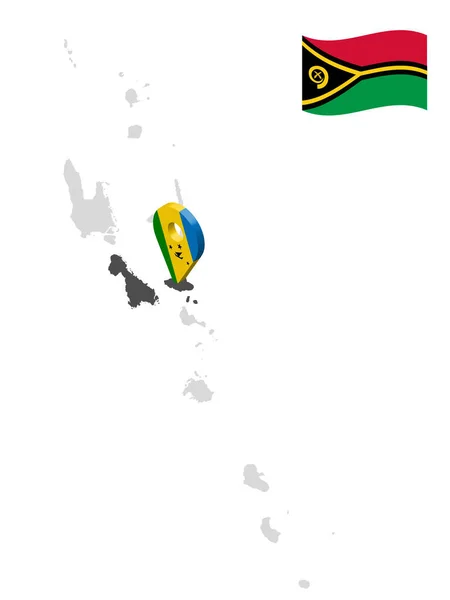 Lage Provinz Malampa Auf Der Karte Vanuatu Ortsschild Von Malampa — Stockvektor