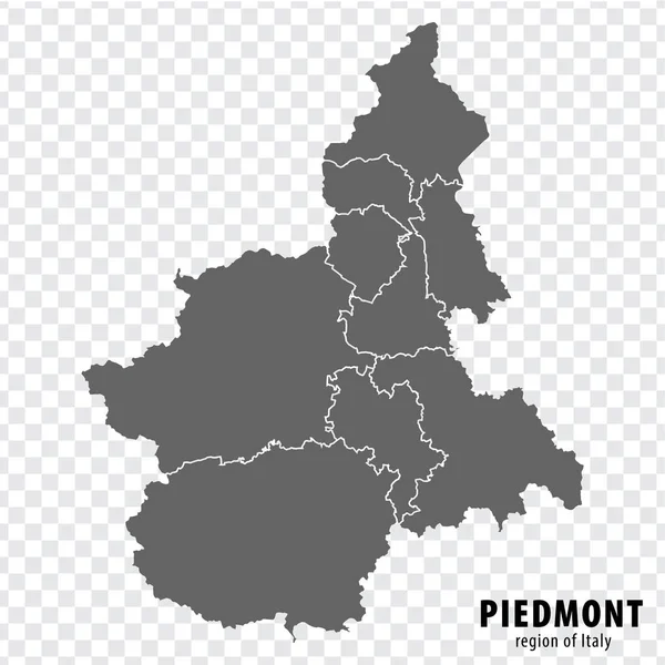 Mapa Branco Piemonte Itália Mapa Alta Qualidade Região Piemonte Com Ilustração De Stock