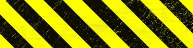 Güvenlik hattı dokusu. Siyah ve sarı polis şeritli sınır, inşaat, tehlike bandı grunge. Tasarımınız için uyarı işareti. EPS10
