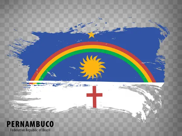伯南布哥的旗帜来自笔刷 巴西联邦共和国 在您的网站设计 应用程序 用户界面的透明背景上标出巴西的伯南布哥 种群向量 Eps10 图库插图