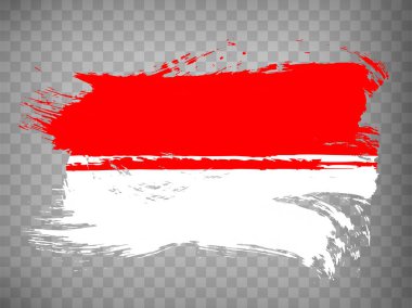 Endonezya fırça darbesi geçmişi. Tasarım, uygulama ve UI için saydam arka planda Endonezya bayrağı. Hisse senedi. EPS10.