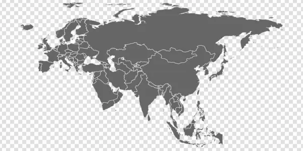 Διάνυσμα Χάρτη Ευρασίας Γκρι Παρόμοιο Παγκόσμιο Χάρτη Κενό Διάνυσμα Διαφανές Royalty Free Εικονογραφήσεις Αρχείου