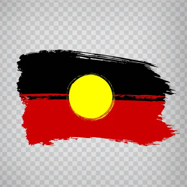 卷起澳大利亚土著国旗 刷子笔划背景 澳大利亚土著国旗透明背景为您的设计 Eps10 图库矢量图片