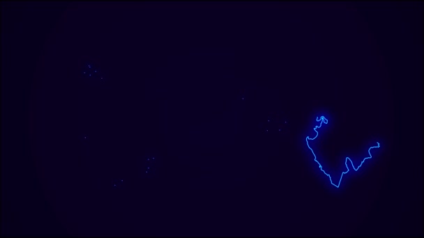 Panama Plattegrond Overzicht Landgrens Donkerblauw Neon Lights Kleurrijke Animatie Overgang — Stockvideo