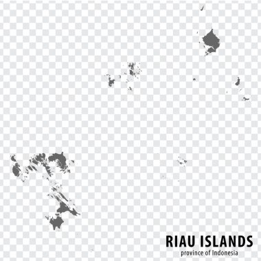 Blank map Riau Islands province of Indonesia. High quality map Riau Islands with municipalities on transparent background for your design. Republic of Indonesia.  EPS10. clipart