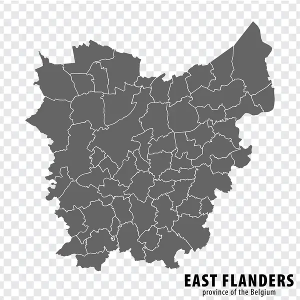 比利时东佛兰德省空白地图 高质量的地图东法兰德斯与市政府透明的背景为您的网站设计 应用程序 用户界面 Eps10 图库矢量图片