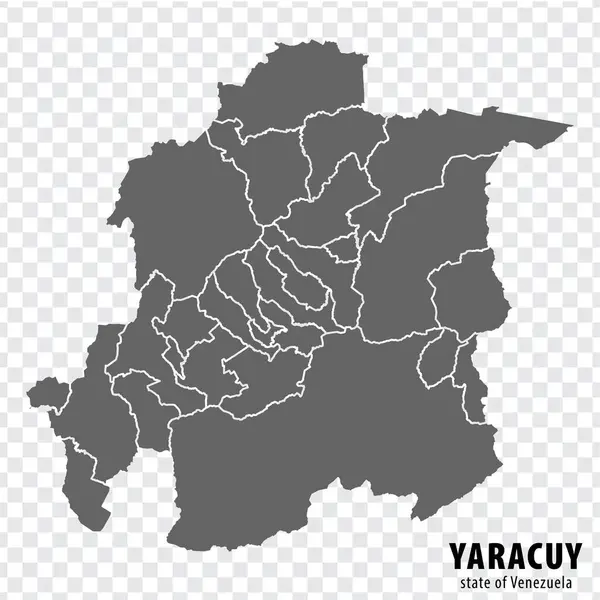 stock vector Blank map Yaracuy State of Venezuela. High quality map Yaracuy State with municipalities on transparent background for your design. Bolivarian Republic of  Venezuela.  EPS10.