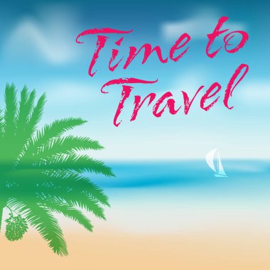 Eğlenceli konsept tasarımı yapma zamanı. Manzaranın yaratıcı arka planı, deniz ve sahil manzarası. Yaz indirimi, tasarımın için seyahat etme zamanı. EPS10