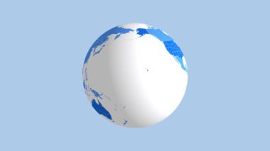 3 Boyutlu Parlak Gezegen Dünya Dönüşü Animasyonu. Tüm ülkelerin ve Amerika Birleşik Devletleri haritalarının ve Avustralya Eyaletlerinin sınırlarına sahip dünya haritası. Küresel Dönen Kusursuz Döngü videosu. 4K. 