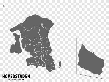 Danimarka 'nın boş harita başkenti. Web sitesi tasarımı, logosu, uygulaması, UI 'si için şeffaf arkaplanı olan yüksek kaliteli harita başkenti bölgesi. Danimarka Krallığı. EPS10.