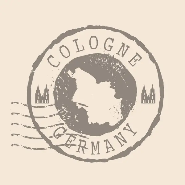 stock vector Stamp Postal of Cologne. Map Silhouette rubber Seal.  Design Retro Travel. Seal  Map of Cologne is city of  Germany grunge  for your design.  EPS10