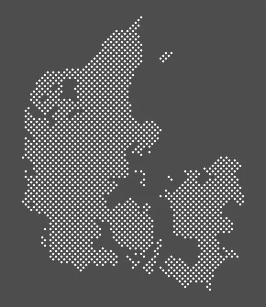 Danimarka haritası gri arka planda nokta. Dizaynınız için Danimarka 'nın noktalı haritası. Vektör Eps10.