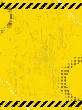 Sarı arka planda siyah şeritli dikdörtgen. Boş Uyarı İşareti ve metin alanı. Uyarı Arkaplanı. Tehlike uyarısı grunge bandı. Tasarımınız için vektör illüstrasyonu. EPS10.