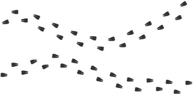 Çiftlik hayvanının ayak izleri, beyaz arka planda koyun izleri. Koyun silueti hayvan izleri. Paw Print. Vektör çizimi. EPS10.